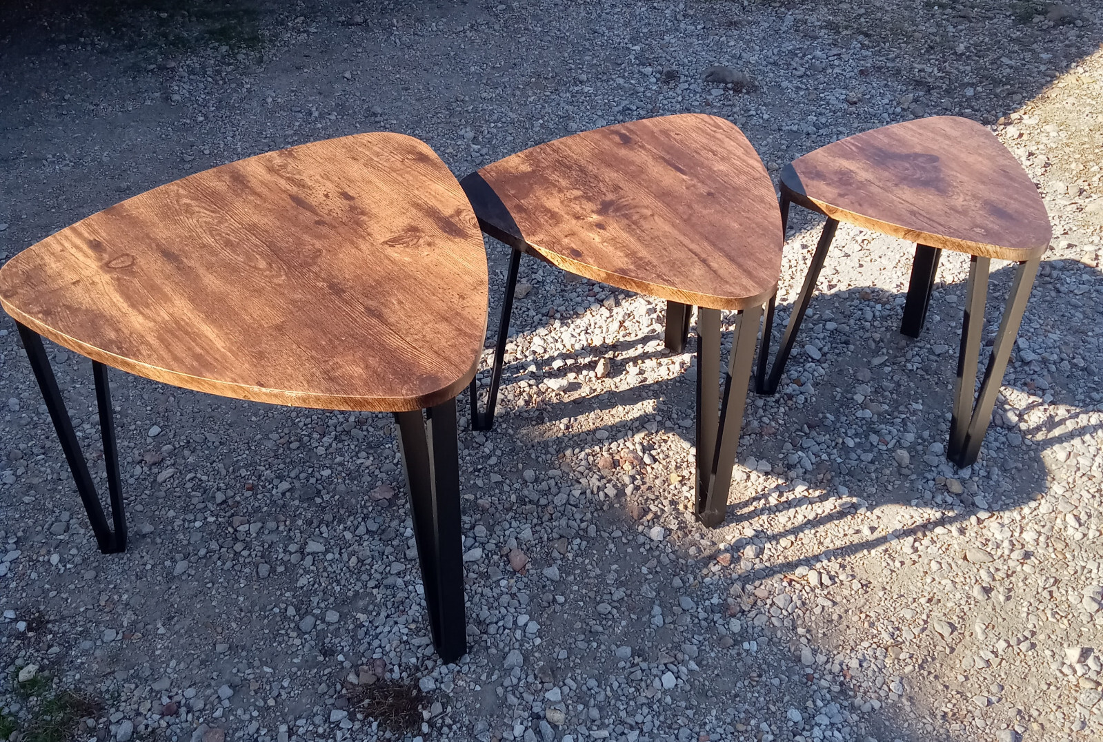 Set of Guitar Pick Shaped Nesting Tables / End Tables (ET556