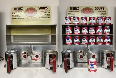 1960 s Heinz Soup Warmer Display Cans
