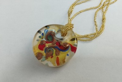 Venetiaurum Collier avec Pendentif En Verre Original de Murano art moderne /EBWK