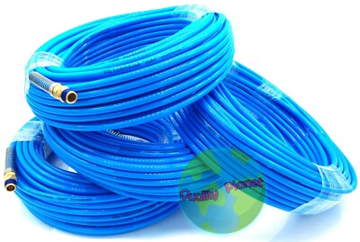 (Qty-4) 100ft x 1/4'' NPT Air Compressor PU Hose Roofing Framing carpentry Hose