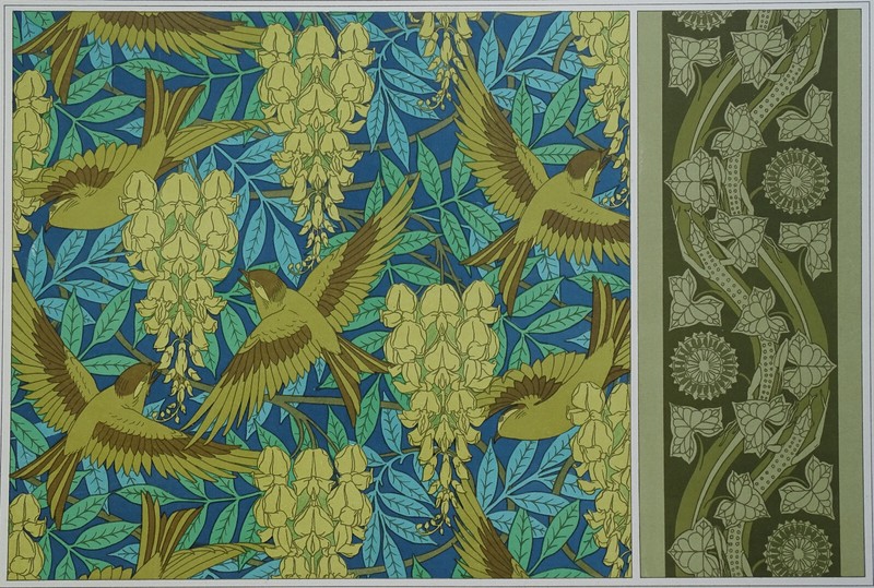 Glycine LÃ©Zard Lierre Lithographie Art Nouveau Originale 1897 Verneuil Pl 29