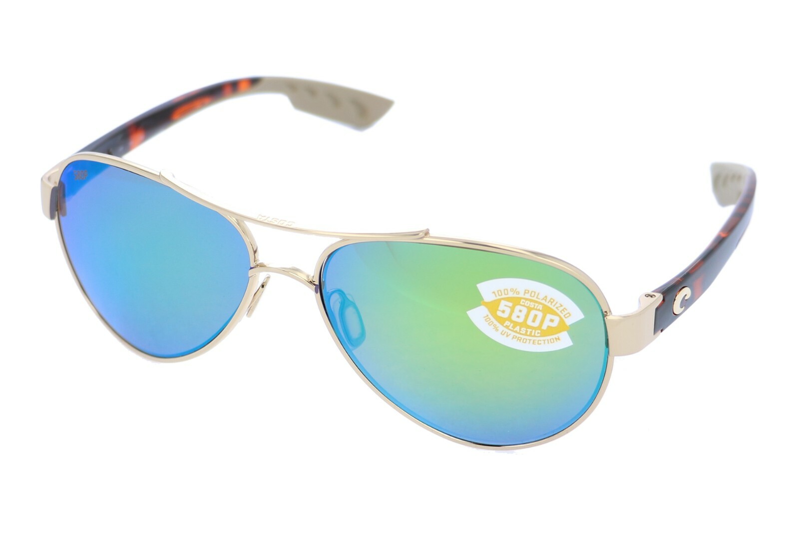 Costa Del Mar Loreto Polarized Green Mirror 580P Lens Sunglasses LR 64 ...