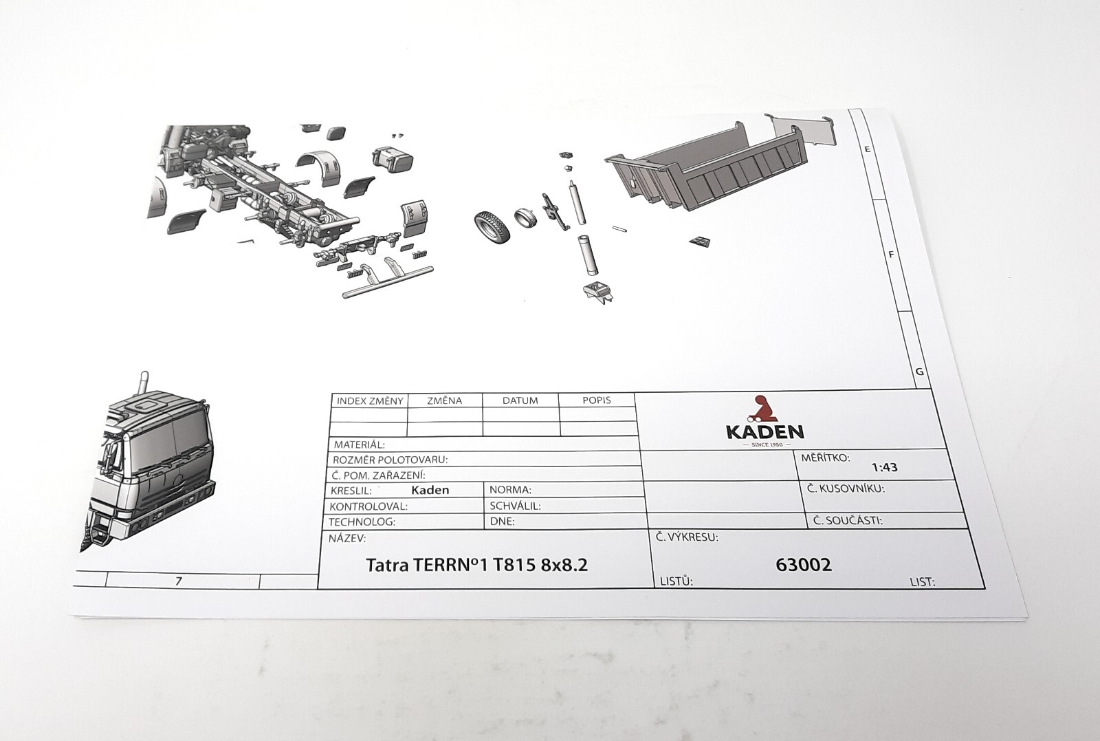 S‼️ Kaden 1/43 Truck Tatra TERRN nr. 1 T815 8X8.2. model kit
