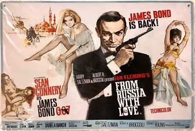 FREE SHIPPING! Buy or make offer b4 it s sold! TIN SIGN 8x12 James Bond movie