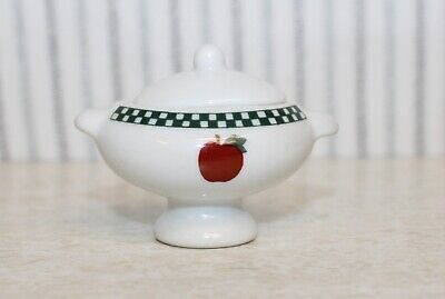 Vintage 1996 FCM  Miniature Mini Sugar Bowl/Soup Tureen w/Lid - Apple Design
