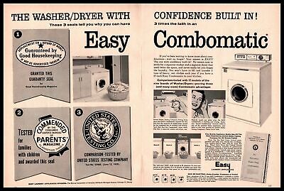 1959 Easy Laundry Appliance Combomatic Washer Dryer Vintage 2-Page Print Ad