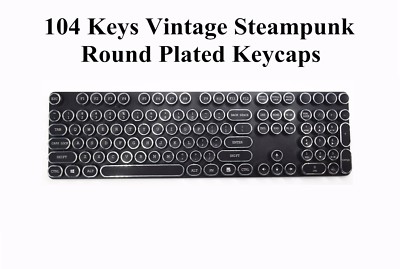 Steampunk Round Plated Typewriter Keycap OEM for Cherry MX Mechanical Keyboard