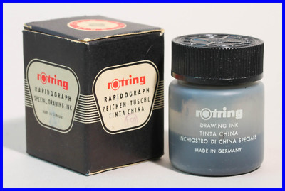 1960s Rotring Rapidograph Drawing Ink Black in Barrel