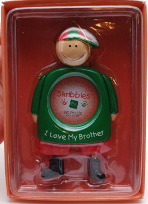 Hallmark Christmas Ornament Russ Skribbles I love my Brother Photo Ornament