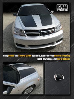 Dodge Avenger 2008-2014 Hood Racing Stripes Decals (Choose Color)