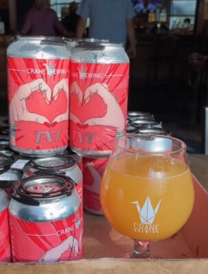 Crane Brewing TNT Blonde Passion Fruit Ale Can Swift Kelce KC Chiefs
