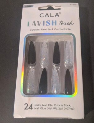CALA: Lavish Touch, 24 Pc Nails, Nail File, Cuticle Stick and Nail Glue Set 