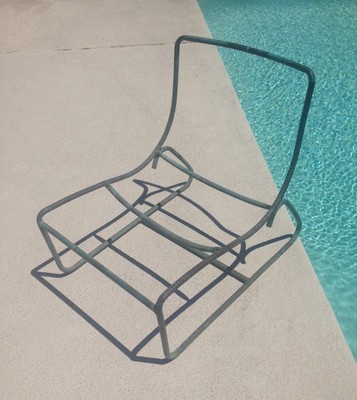 Vintage Walter Lamb Patio Lounge Chairs, Two Sleigh Lounges