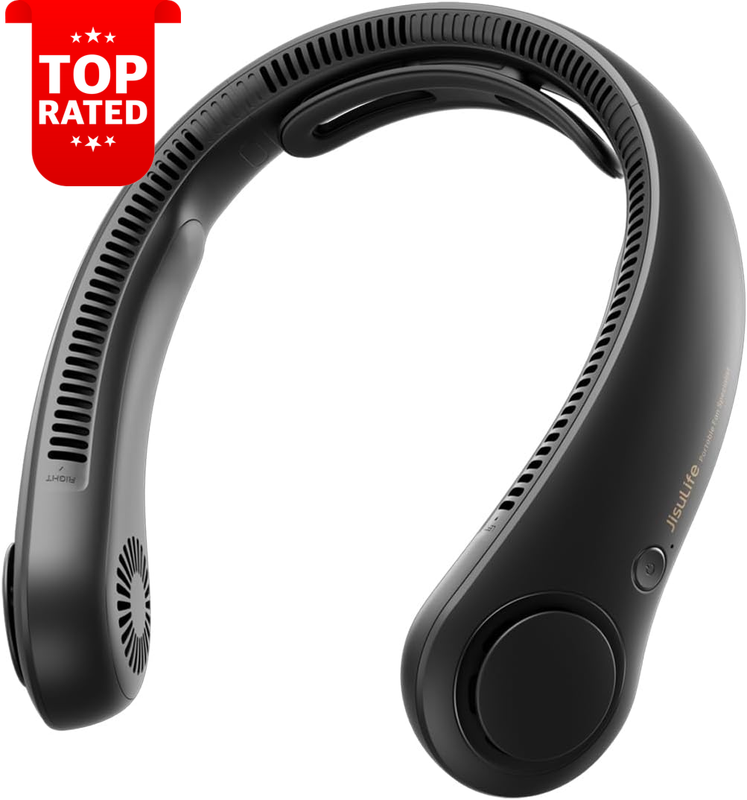 Portable 5000mAh Neck Fan Rechargeable Hands-Free 5 Speed Personal Cooler