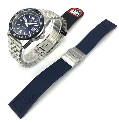 Pre-owned Luminox Men's  Pacific Diver Ripple 39mm Steel Dive Watch Set Xs.3123m.set.1