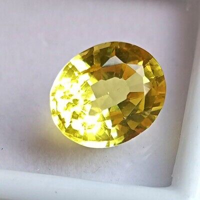 Natural Certified 10.85 Ct Ceylon Yellow Sapphire Oval Cut Loose Gemstone