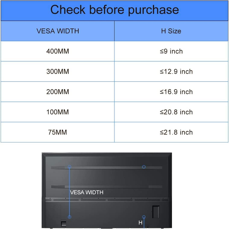 Table Top TV Stand, Screen Monitor Riser for 22-65 Inches LCD Flat Screen TV, VE