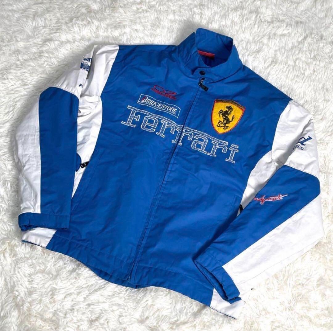 Ferrari F1 ナイロンジャケット Vintage Black Ferrari F1 Racing Embroidery Jacket UPS Shell