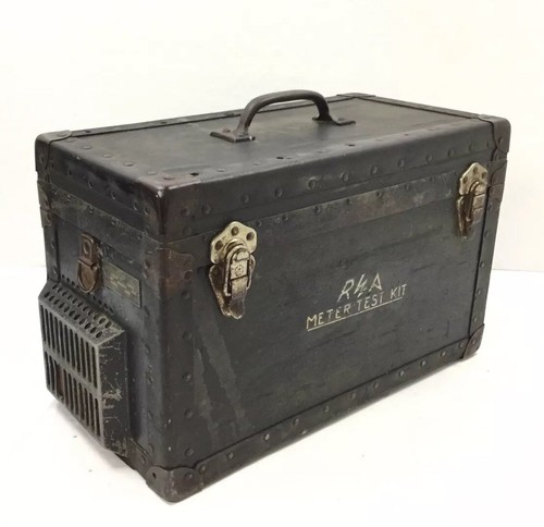 Vtg Tesco Test Kit Industrial Toolbox Luggage Steam Suitcase Train Trunk Box 18