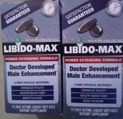 Lot Of 2 Libido-max Power Extending Formula 75 Fast Act Liquid gels Exp:07/2026