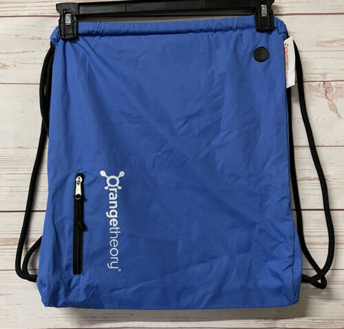 ORANGE THEORY FITNESS Blue Drawstring Gym Bag Unisex With Zipp...