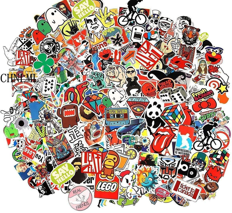 Cool Sticker 100Pcs Random Music Film Vinyl Skateboard Guitar Travel Case Sticke