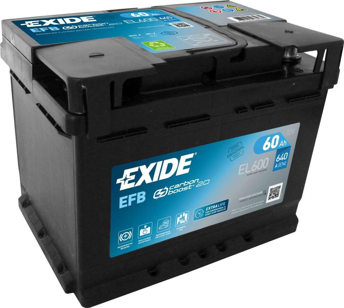 Аккумулятор exide efb 60ah