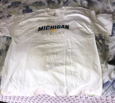 MICHIGAN WOLVERINES WHITE T SHIRT COKE COCA COLA ZERO XL NEW WITH DEFECT