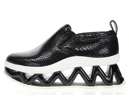 Pre-owned Marc By Marc Jacobs Womens Ninja Wave Black Snake Print Platform Sneaker Us35-36