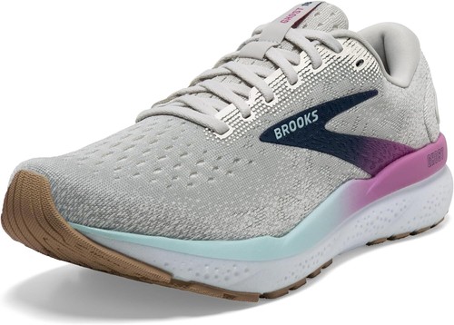Brooks Women's Ghost 16 Neutral Running Shoe 8, White/Grey