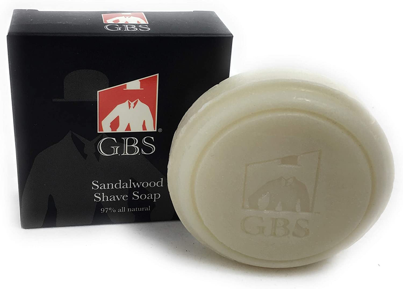 GBS Men'S Sandalwood Shaving Soap 97% All Natural Enriched w