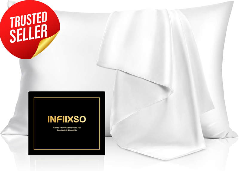 Silk Pillowcase Mulberry 2 Pack Zipper Cooling