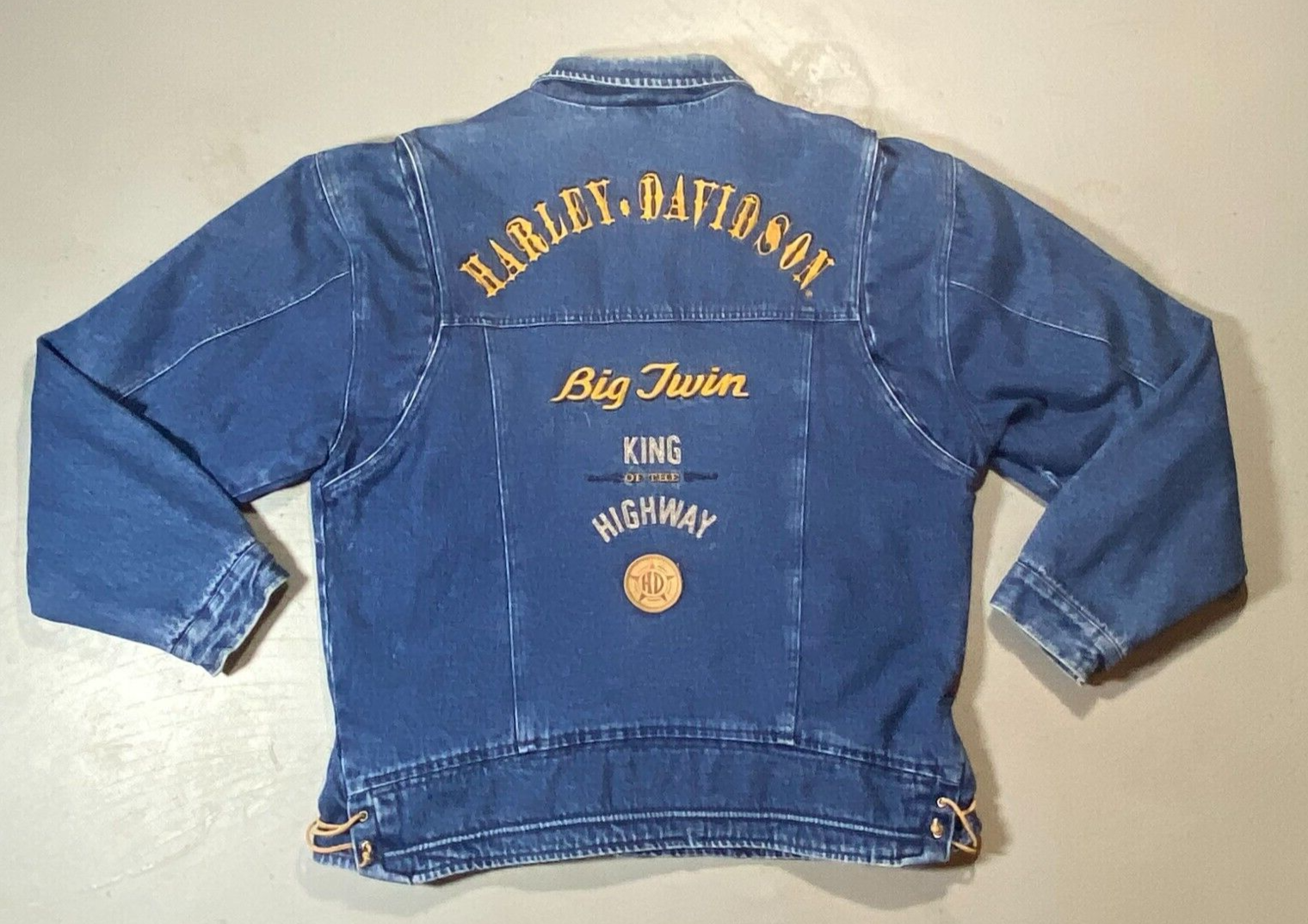 Vintage Harley Davidson Lined BIG TWIN Denim Jean Jacket