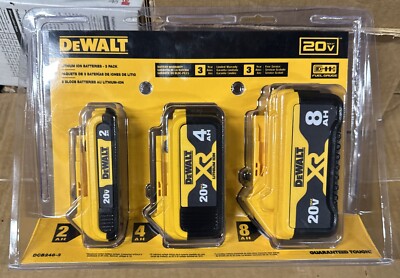 DeWalt Lithium ion 3 pack battery set - 2ah/4ah/8ah DCB248-3