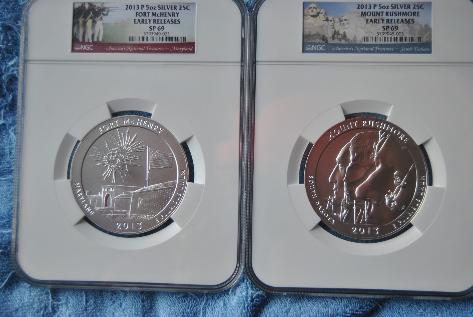 2013, NGC, America the Beautiful 5 ounce set, SP69, Early releases