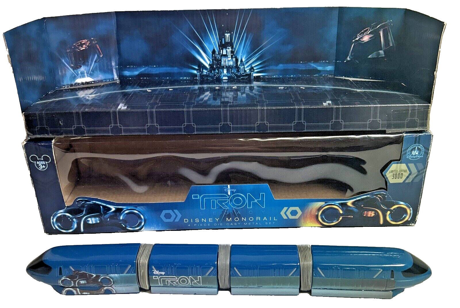 Disney's Tron Monorail Four Piece Die Cast Metal Set in