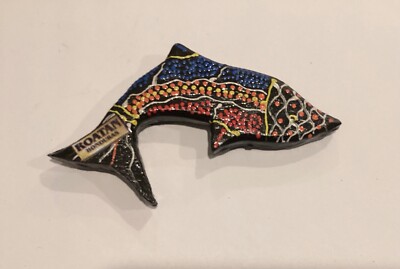 Roatan Honduras Colorful Fish Wood Fridge Magnet FR2