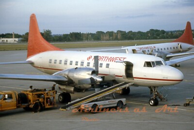 Northwest Airlines Convair 580 N3430 at MSP in July 1987 8''x12'' Color Print