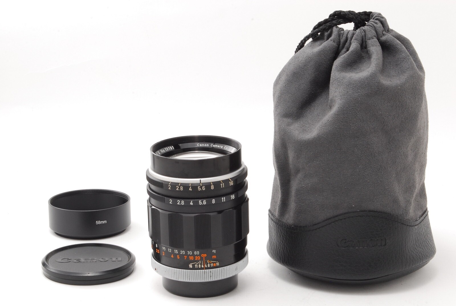 Canon Super-Canomatic Lens R 100㎜ f:2 Canon SUPER-CANOMATIC R 100mm f/2 Lens w/Hood+Case