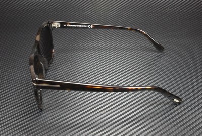 Pre-owned Tom Ford Giulio Ft0698 52d Shiny Dk Havana Smoke Polarized 59mm Men's Sunglasses In Gray