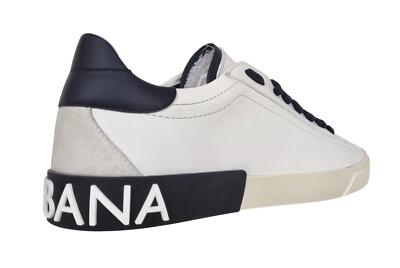 Pre-owned Dolce & Gabbana Men's Shoes Portofino Cs2203 Am779 89697 Black And White In White + Black