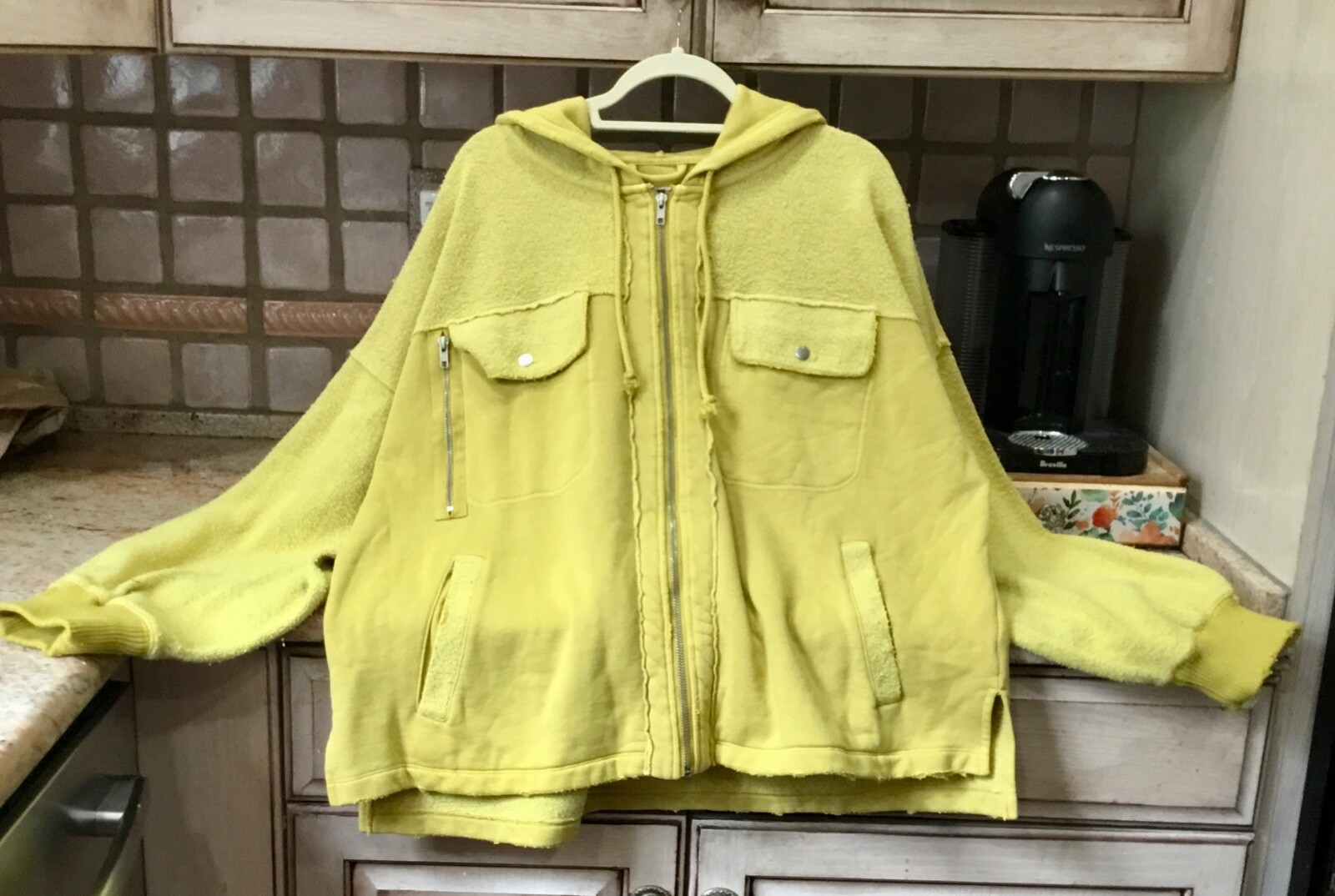 

Куртка Free People Britney Cardi Толстовка с капюшоном на молнии спереди Желтый лайм  NWT, Yellow lime, Britney Cardi