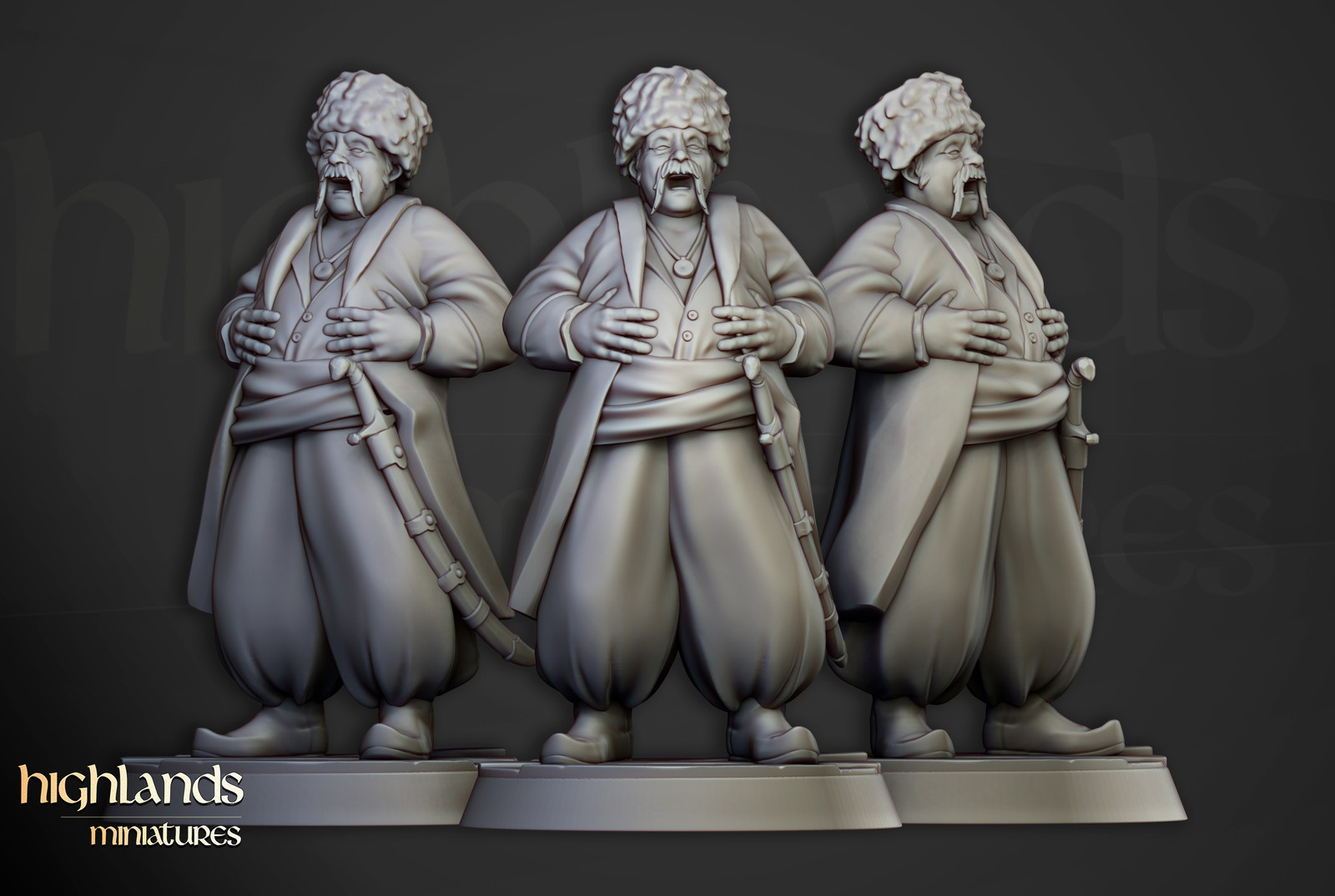 Cossack Leader, Wargames RPG Fantasy Imperial Leader Warrior Miniature