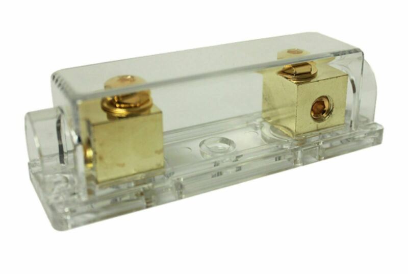 Imc Audio Premium Anl Fuse Holder Gold Fits 0/2/4/6/8 Gauge Wire