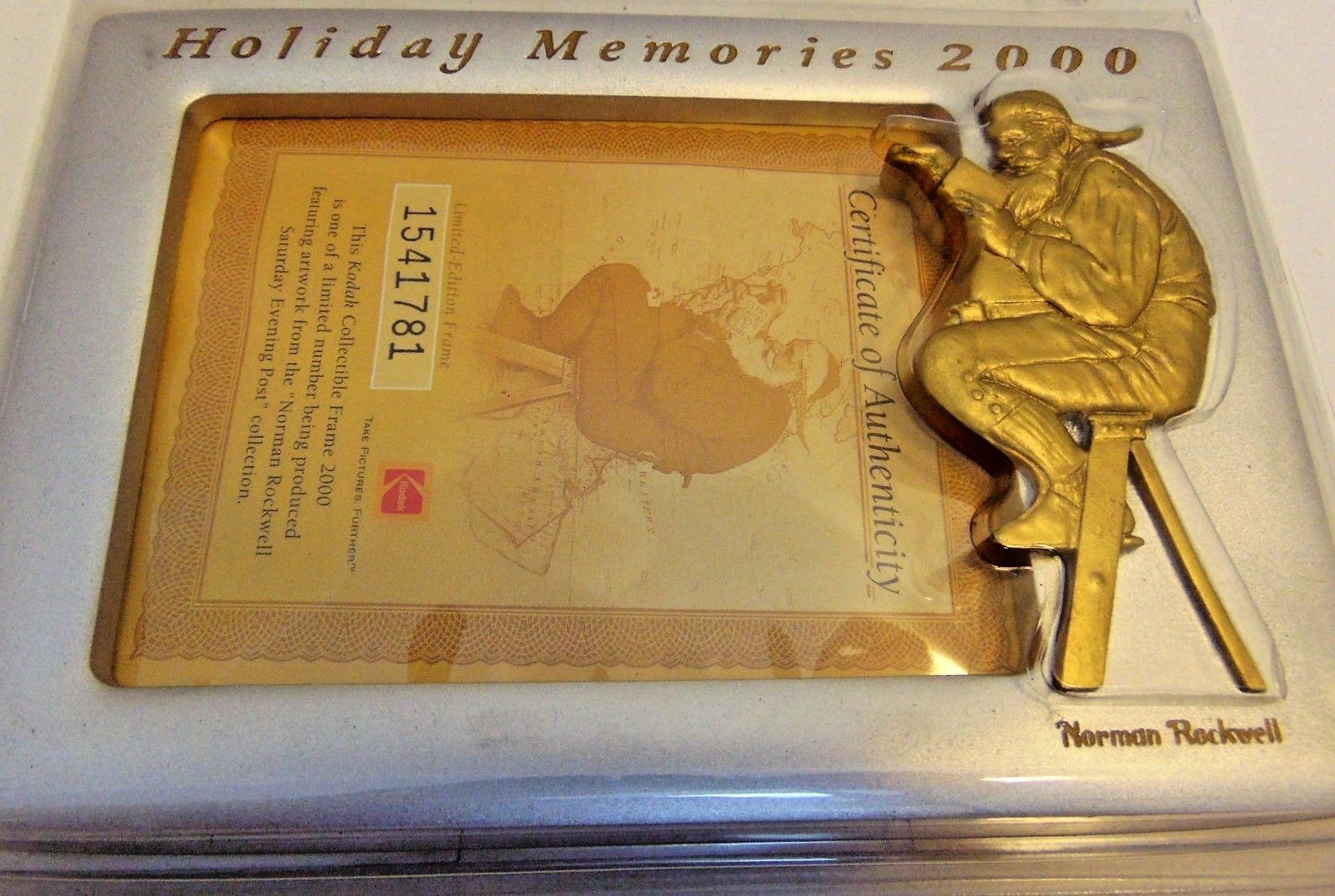 Norman Rockwell Holiday Memories Photo Frame Christmas 2000 Santa Kodak