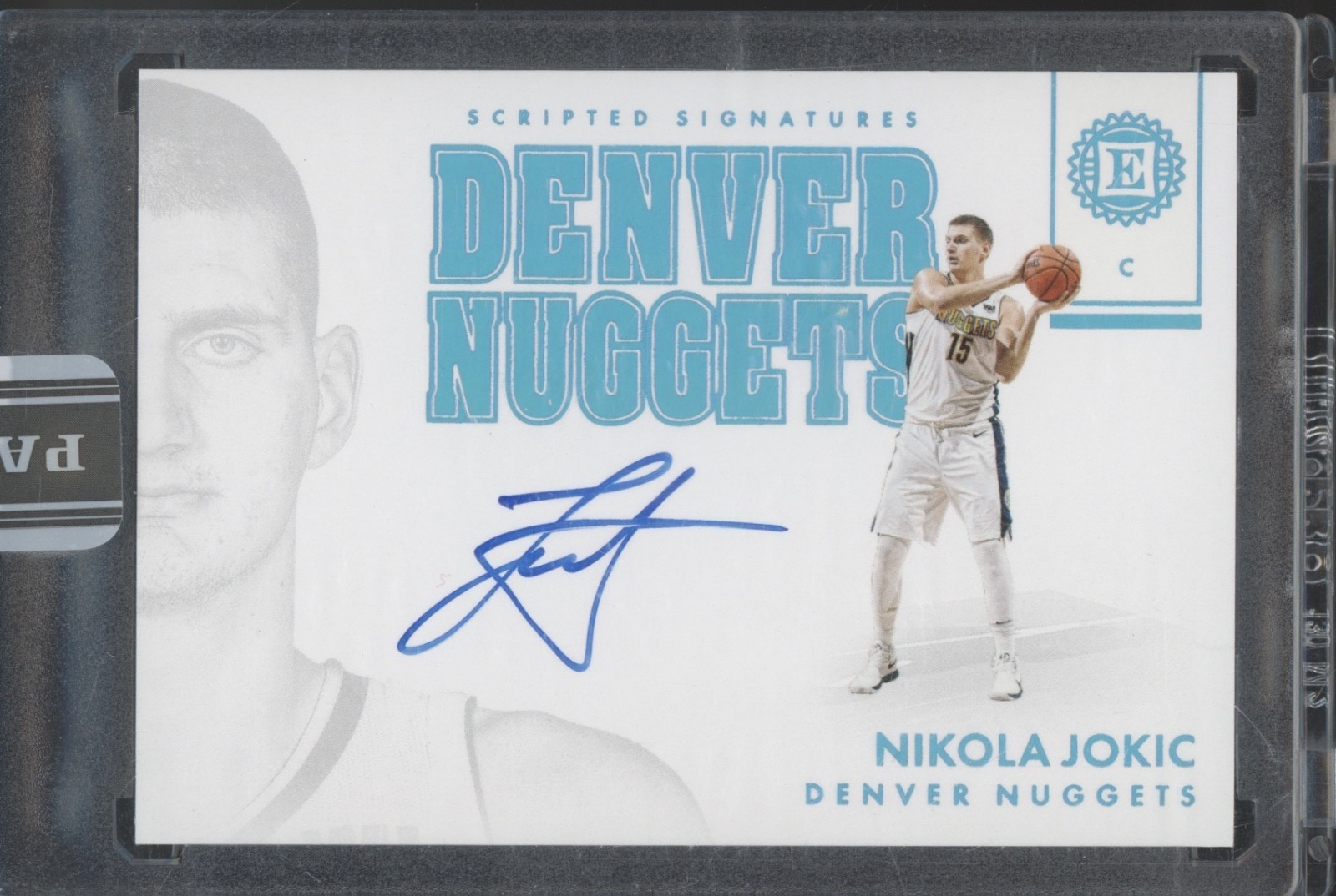 2017 Panini Encased Scripted Signatures Teal Nikola Jokic White Box 1/1 Auto