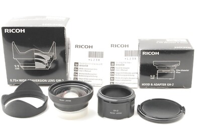 [Mint w/Box] Ricoh GW-2 Wide Conversion Lens + GH-2 Adaptor for GR III IV #1506