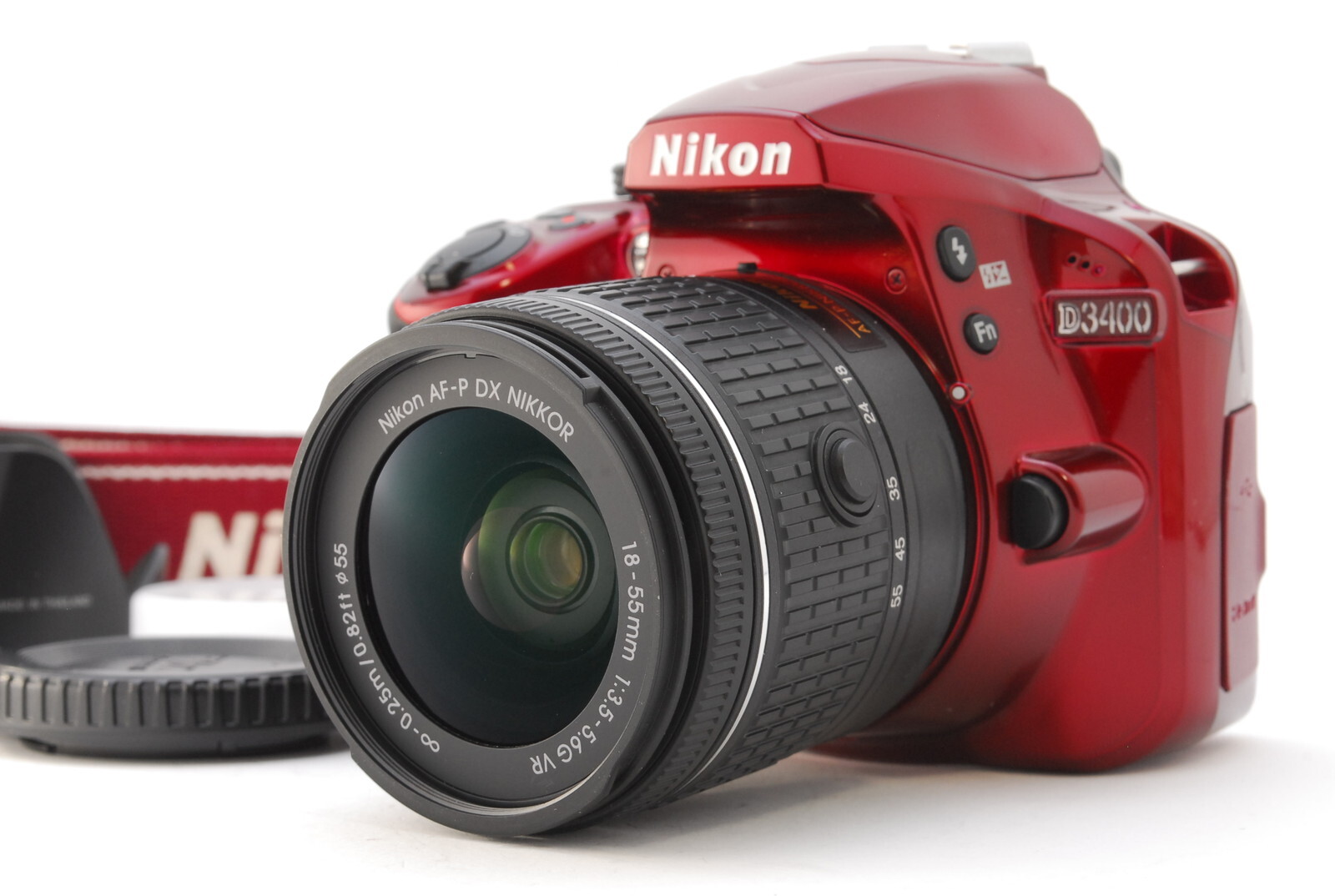 MINT】Nikon D3400 Digital SLR 18-55mm VR Lens Kit Red 8GB SD