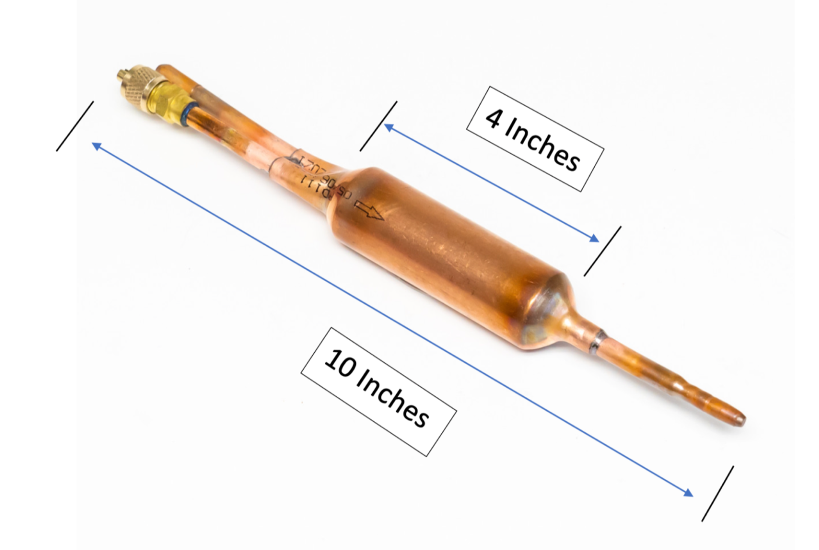 1 PC Filter Drier With Charging Valve for Refrigerant Liquid, 1/4 X 1/4  25 gram
