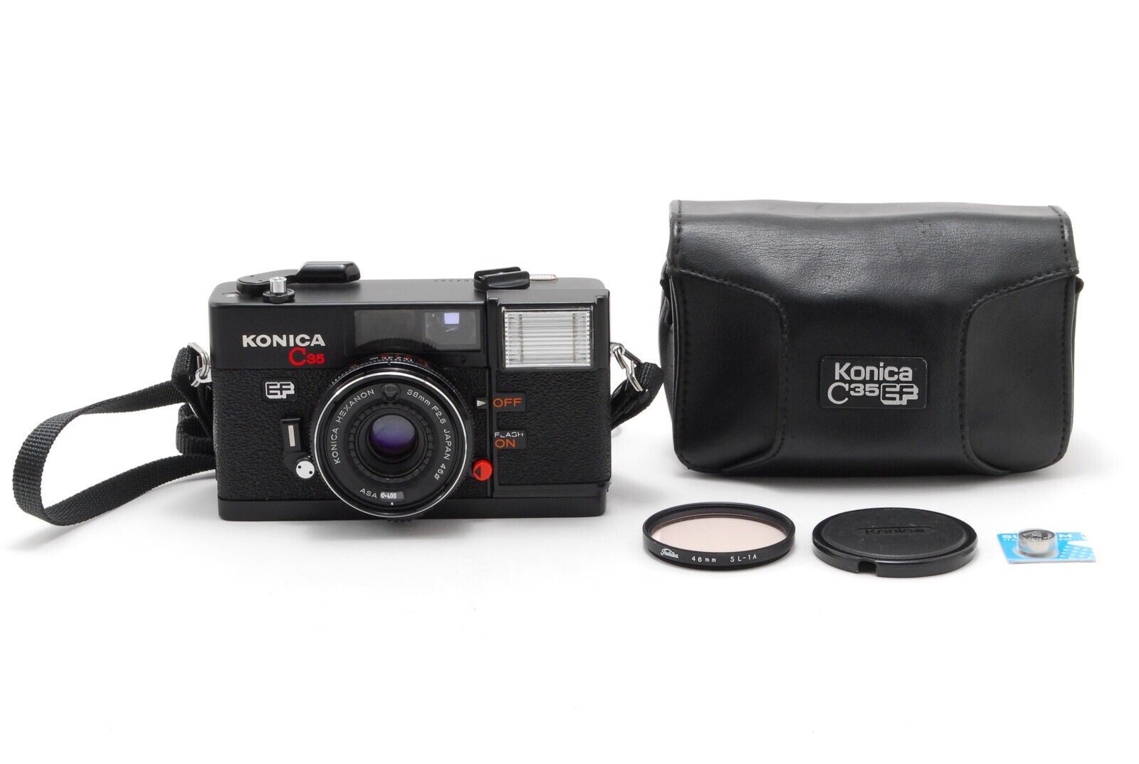 Konica C35 EF Hexanon 38mm F/2.8 Point & Shoot Camera Black Konica C35 EF Hexanon 38mm F/2.8 Point & Shoot Camera Black